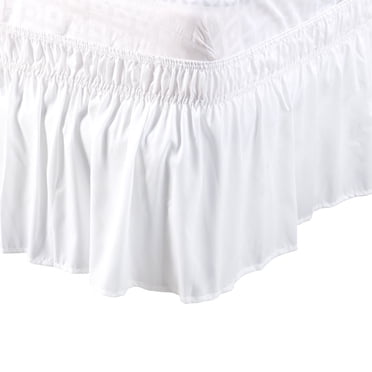 PiccoCasa Jupe de Lit en Polyester Élastique à Enrouler Volant Anti-Poussière Retombée de 15 Pouces