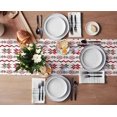 thumbnail image 3 of Kitchen Table Runner, Christmas Theme Snowflake Red Green Geometric Pattern Non-Slip Cotton Linen Dresser Scarves for Family Dinner Holiday Birthday Party Home Décor 13"x72", 3 of 8