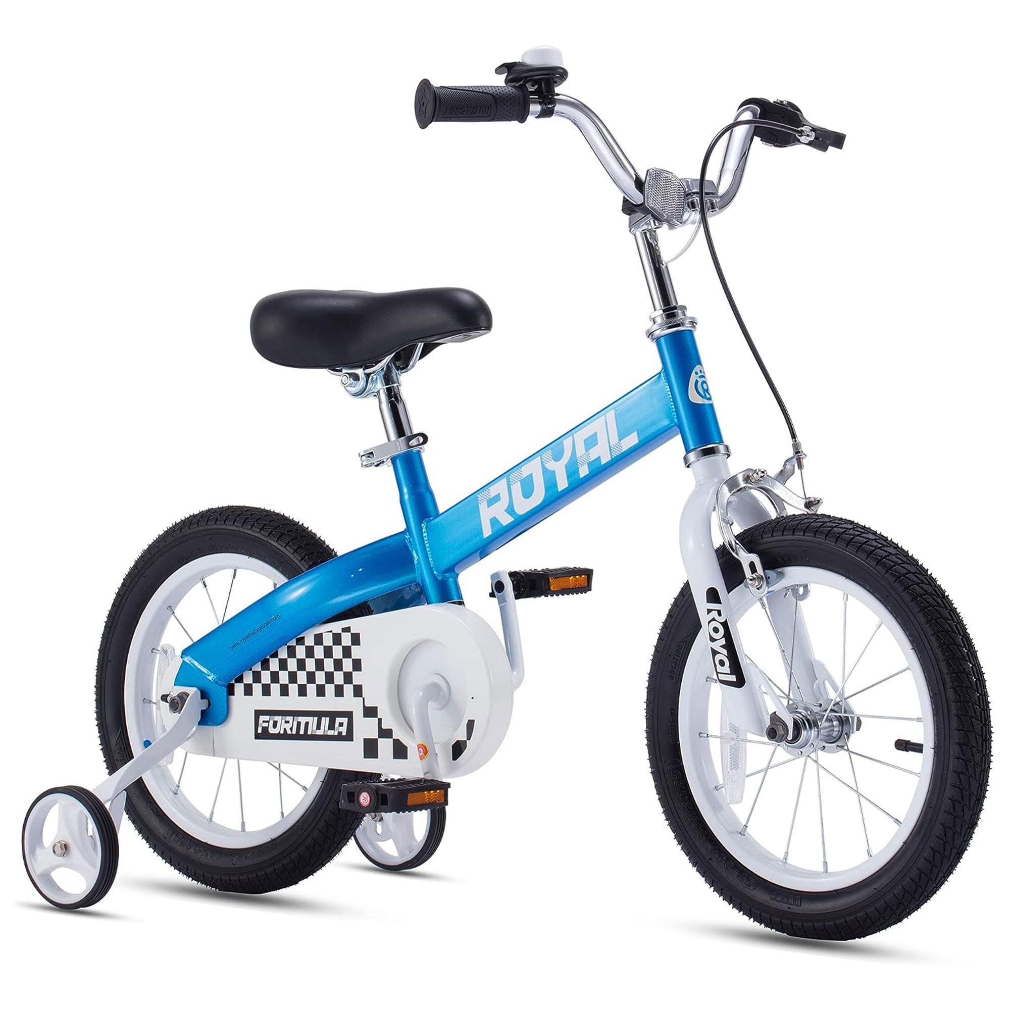 RoyalBaby Formula 14" Kids Bike with Training Wheels & Coaster Brake, Blue