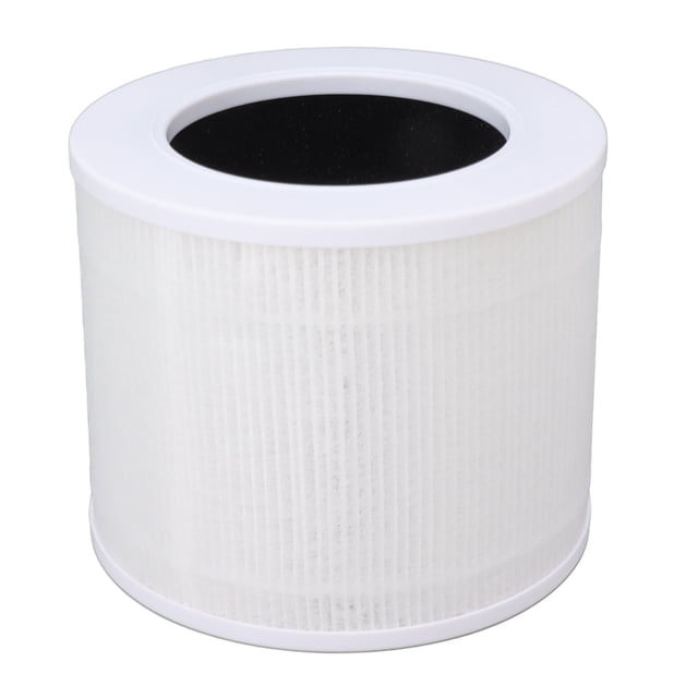 Filtre de Remplacement pour Purificateurs d'Air, compatible avec les Modèles Mini RF LEVOIT Core. Ce Filtre HEPA Cylindrique Présente un Extérieur en ABS Plissé Blanc et un Intérieur Noir, Conçu pour Emprisonner les Odeurs Ménagères, la Fumée, les Odeurs d'Animaux et les Fumées. Facile à Installer et Idéal pour Maintenir la performance du Purificateur d'Air.