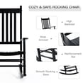 thumbnail image 4 of Outsunny Wooden Porch Rocking Chair Outdoor Patio Rocker Garden Single Leisure Reclining Seat Armchair Black, 4 of 10