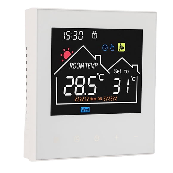 Smart Thermostat with LCD Color Display Programmable Touchscreen for Water Heating Boiler Memory Storage Intelligent