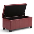thumbnail image 2 of Atlin Designs Banc de Rangement en Similicuir, Rouge Radicchio, 2 of 6