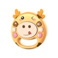 thumbnail image 1 of Yellow Infant Hand Drum Toy With Silicone Teether Grip Training Early Educational Percussion Instrument 6.3 Inches 0.26 Lbs Safe Material Portable Fun Learning Activity, 1 of 7