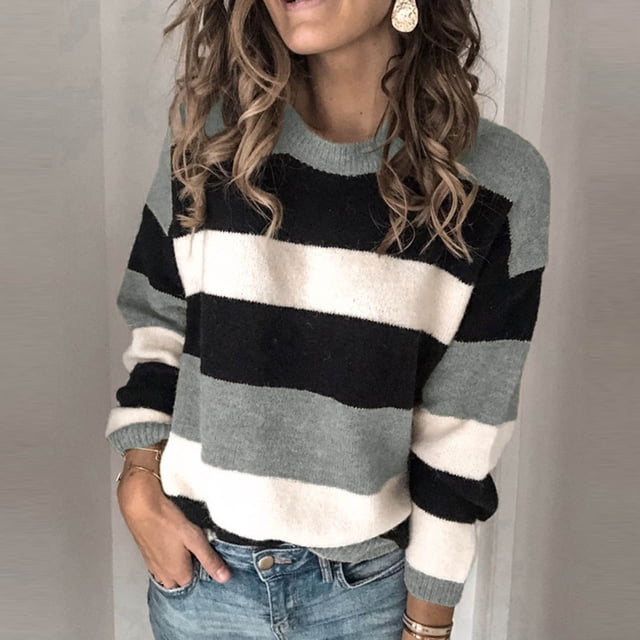 RKSTN Chandails pour Femmes Bouton Manches Longues Tricot Chandail Molletonné Chandail Hauts Blouse Chemise Col Roulé Chandail Assorti Chandails d'Automne