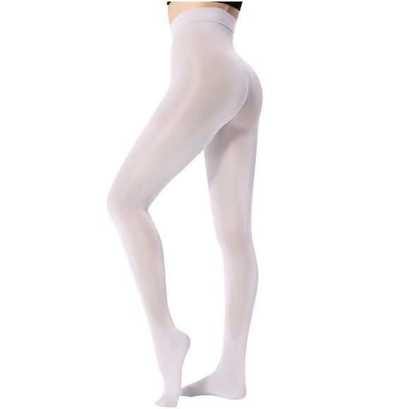 Jalioing Women's Shimmery Tights Solid Color Opaque High Waist Pantyhose Shiny Stretchy Soft Dance Tights