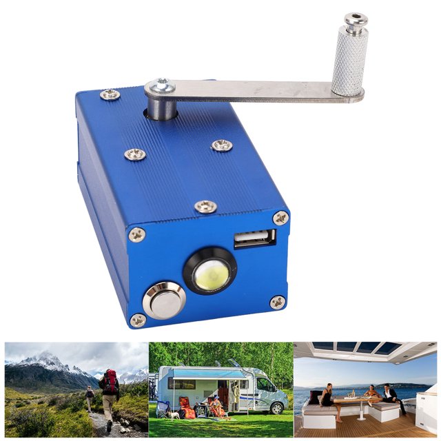 Portable Emergency Generator, High Efficiency Hand Crank Generator Energy Saving 3 Phase Brushless DC Motor for Outdoor Operation