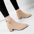 thumbnail image 1 of LSLJS Bottes Mode pour Femmes Unies à Fermeture Éclair Femmes Bottes à Talon Moyen Rond Chaussures, Bottines et Bottillons pour Femmes, Bottes pour Femmes, 1 of 6
