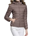 thumbnail image 3 of WRKEKC Lightweight Hooded Parka for Women, Solid Color Long Sleeve Full Zip Coat with Secure Pockets and Ribbed Cuffs, Transitional Season Layer Coffee XXL, 3 of 7