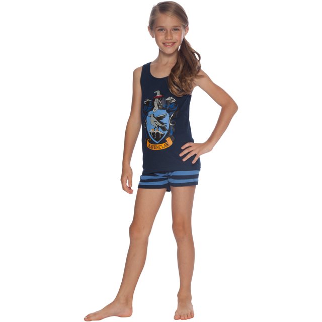 HARRY POTTER Ravenclaw House Crest Cotton Tank Short Pajama 2pc Set, Ravenclaw, 16