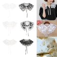 thumbnail image 3 of Esquirla Chiffon Floral Fake Collar Detachable - White 01, as described, 3 of 8