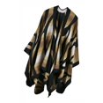 thumbnail image 4 of BELOVING Châle Surdimensionné pour Femmes, Élégant, Cape Poncho à Dégradé de Couleurs, Cardigan Évasé, Café, 4 of 10