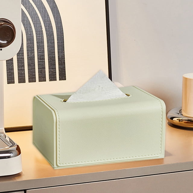 Dvkptbk Tissue Holder Tissue Box Home Living Room Coffee Table Innovative Paper Box Premium Feeling Tissue Box Leather Texture Home Accessories Decorative Item Storage & Organization