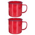 thumbnail image 1 of Miangastore Tasse en Émail Rouge Adultes Article Ménager Fêtes des Fêtes 2 Pcs 5.1x3.9 Po, 1 of 8