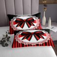 thumbnail image 3 of Erosebridal Lace Bow Coverlet Set King, Romantic Bowknot Bedding Set, Geometric Striped Decor 3-Piece, 3 of 5
