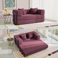thumbnail image 2 of YINIX 62.9"  Sofa Couch with Two Pillows,  Comfy Modular Convertable Sofa Bed for Living Room and Small Spaces, Red, 2 of 9