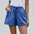 thumbnail image 1 of zanvin Shorts pour Femmes, Liquidation Pantalons Amples à Jambe Grand pour Femmes Taille Haute Pantalons Droits Shorts Décontractés en Coton et Lin, 1 of 7