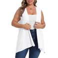 thumbnail image 2 of BLVB Women's Plus Size Sleeveless Open Front Draped Cardigan Vest Lightweight Cover Ups Coat with Pockets, 2 of 7