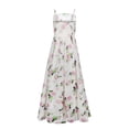 thumbnail image 4 of FcBaudy Robe Camis Sans Manches à Col en V, Robes d'Été pour Femmes, Robes pour Femmes à Bretelles Sans Bretelles en Chiffon Sans Manches Imprimées Robe Botanique Florale Robe Femme, 4 of 5