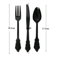 thumbnail image 3 of Transemion Plastic Forks Spoons Knifes Silverware Decor Party Black 18.5cm 1Set, 3 of 6