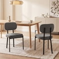 thumbnail image 2 of HOMCOM Upholstered Linen Fabric Dining Chairs, Kitchen Chairs, Grey, 2 of 9