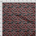 thumbnail image 4 of oneOone Cotton Poplin Red Fabric Geometric Craft Projects Decor Fabric Printed By The Yard 56 Inch Wide, 4 of 5