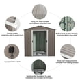 thumbnail image 2 of Homy Casa 6x5 ft Outdoor Metal Storage Shed with Lockable Doors for Backyard & Garden, Grey, 2 of 6