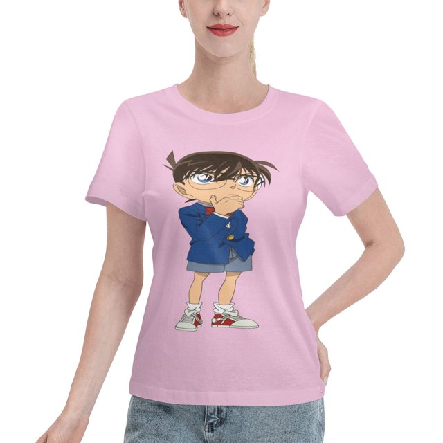 T-Shirt Basique à Manches Courtes pour Femmes Detective Conan Conan
