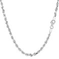 thumbnail image 1 of Collier Chaîne Corde Ajourée en Or Blanc 10K, 3 mm, 20 Pouces, 1 of 1