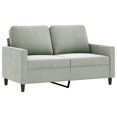 thumbnail image 2 of vidaXL 3 Piece Sofa Set with Cushions Light Grey Velvet, 2 of 4