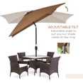 thumbnail image 4 of Outsunny Parasol de Patio Rectangulaire en Aluminium Inclinable avec Manivelle, Café, 4 of 10