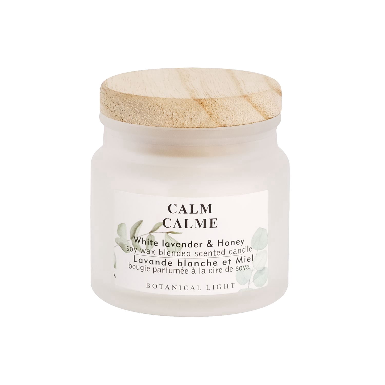 Lumière botanique 2.4OZ lavande blanche et miel cire de soja mélangé bougie parfumée,1 mèche de coton