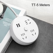 Power Strip Surge Protector with Retractable Cord Smart USB Port Extension Cord Portable for Travel Home Office(TT-5 Meters)