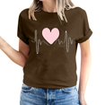 thumbnail image 2 of Pisexur Valentines Day T-shirt Top T-shirt à Manches Courtes Imprimé Amour de la Saint-Valentin pour Femmes Haut à Manches Courtes Col Rond Haut/chemise, 2 of 5