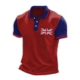 thumbnail image 1 of SHIXIAOO Chemise Tunique Longue à Manches Longues pour Homme avec Imprimé Drapeau UK, Manches Raglan, Boutons, Col à Revers, Imprimé Festif, 1 of 3