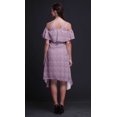 thumbnail image 3 of Bimba Butterfly Printed Womens Ruffle Front Cold Shoulder Swing Shift Dress-Large, 3 of 6