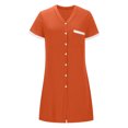 thumbnail image 3 of Gspmoly Robes Grande Taille pour Femmes aux Formes, Mode Femme Été Col en V Manches Courtes Couleur Contrastante pour la Maison Robe Courte Robes de Soirée pour Femmes jusqu'à 70 % de Rabais, 3 of 5