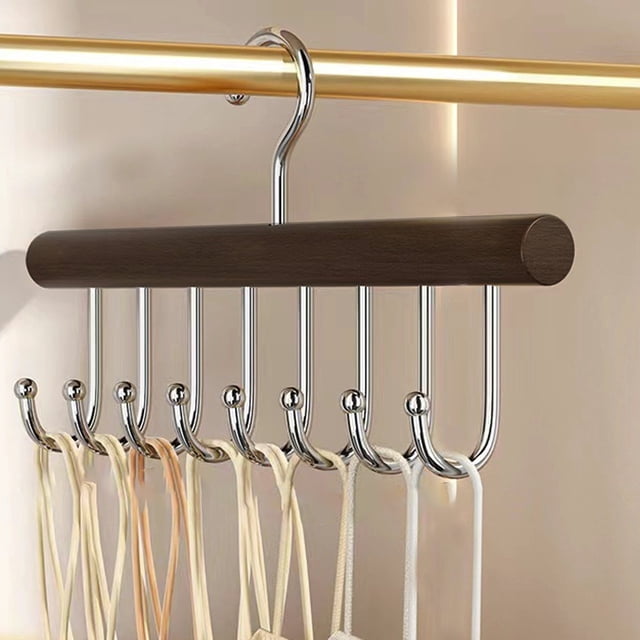 Birdeem Closet Organizers and Storage, Organizers and Storage, Belt Hanger for Closet Closet Organizers and Storage Belt Rack with 8 Hooks Multifunction Sturdy Wooden Hanger Tie Rack