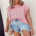 thumbnail image 4 of Women Solid Color Sweater Vests Crew Neck Cap Sleeve Loose Pullovers, 4 of 5