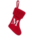 thumbnail image 2 of Fridja Christmas Stocking Knit Initial Christmas Stockings for Family Farmhouse Monogram Letter Christmas Stockings Christmas Decorations Gift Stocking Personalized Stocking Embroidered Letter M, 2 of 5