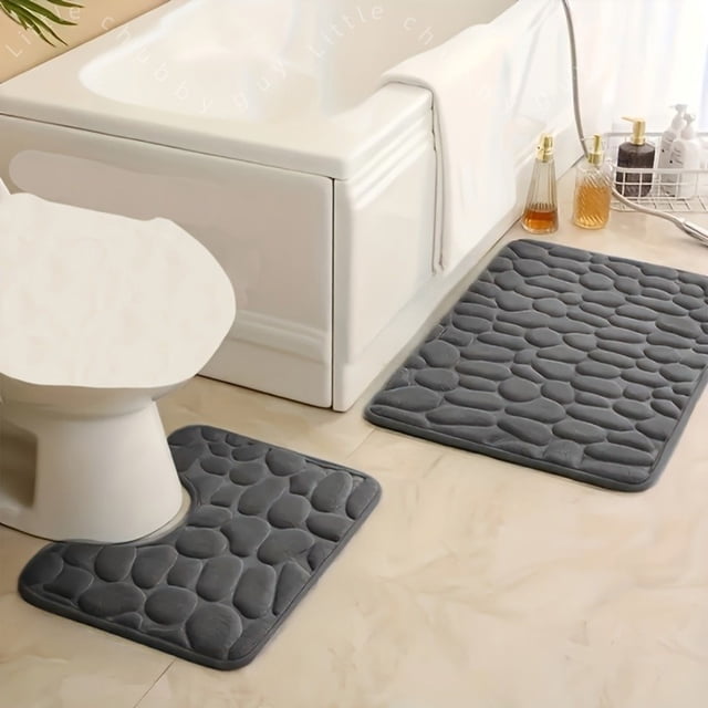 Chmadoxn Bathroom Rugs, Rugs for Living Room, Area Rug, Bath Mat Christmas Bathroom Toilet Bathroom Mats Absorbent Printed Floor Mats Bathroom Toilet 2 Piece Floor Mat Set Bathroom carpeting