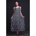 thumbnail image 2 of Bimba Robe Longue Maxi de Soirée pour Femmes en Rayonne à Imprimé Floral, Dos Nu, à Bretelles Spaghetti - Petit, 2 of 4