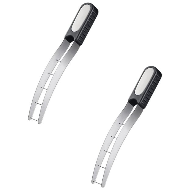 Oleegame 2PC Tomato Slicer And Lemon Slicer Kitchen Watermelon Cutter Slicer Stainless Cube Quickly Fun Fruit Melon For Gadget Black