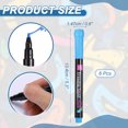 thumbnail image 2 of Uxcell Marqueurs de Craie Liquides, 6 Pcs Marqueurs pour Tableau Blanc Pointe Fine Stylos à Essuyage à Sec Craie Effaçable à l'Eau Colorée pour Tableau Blanc LED Note Board Tableau Noir Planification Verre, Bleu, 2 of 6