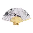 thumbnail image 2 of YAOMOBB Elegant Folding Fan Double Sided Flower Pattern Bamboo Catwalks Lightweight Hand Held Party Props, 2 of 7