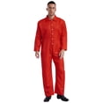 thumbnail image 2 of TiaoBug Combinaison une Pièce Unisexe pour Hommes à Manches Longues Uniforme Salopette Rouge 3TG, 2 of 7