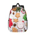 thumbnail image 1 of Xecao Christmas Gingerbread Cookies Pattern Backpack for Students Lightweight School Bag with Water-Resistant Fabric Ergonomic Straps for Travel or Daily Use, 1 of 6