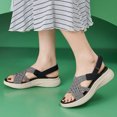 thumbnail image 2 of IUJSOY Platform Sandals for Women Cross Strap Open Toe Slingback Anti-Slip Beach Walking Shoes, 2 of 9