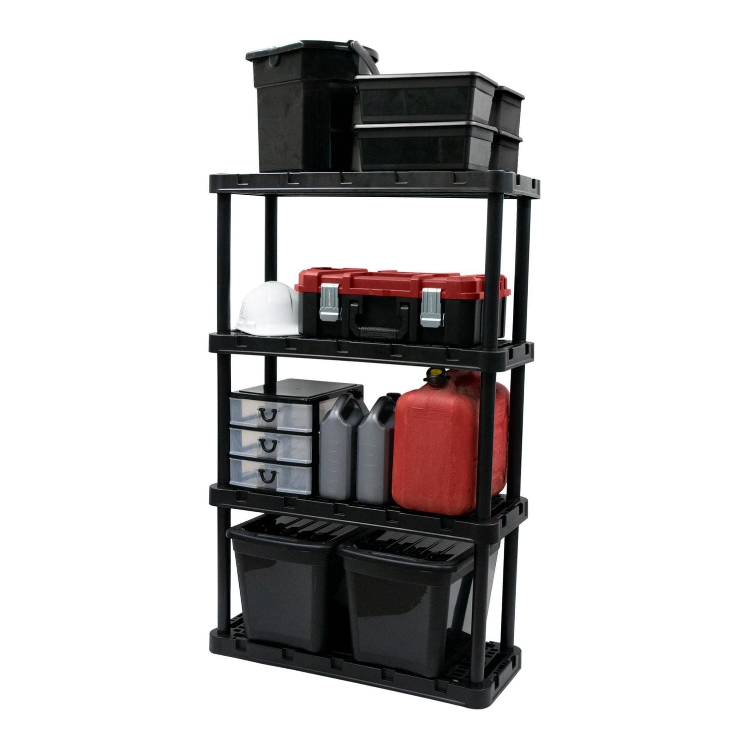 4 Shelf Medium Duty Knect Plastic Shelf 34.25 x 14.25 x 54.50
