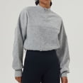 thumbnail image 4 of WRKEKC Chandail à Col Rond Uni pour Femme, Coupe Ample et Confortable en Molleton Éponge Français à Manches Longues Gris m, 4 of 7